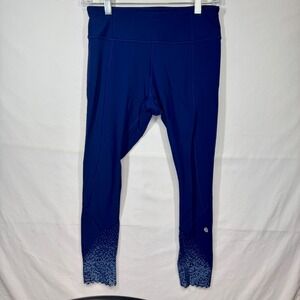 Lululemon Run Speed Leggings Blue Dot Detail Athletic‎ Pants Size 6